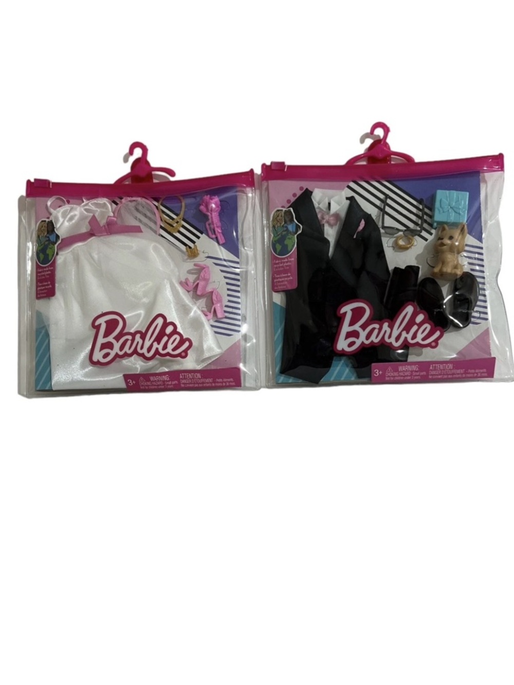 2 Sets Barbie Wedding Outfit Accessories for Barbie and Ken Full Size Dolls